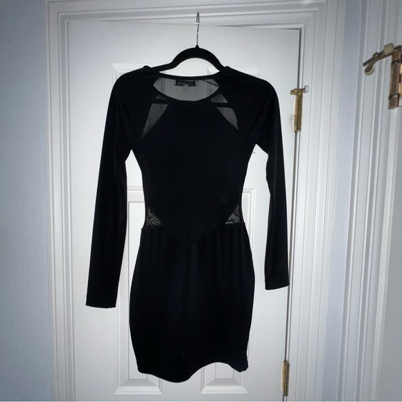 Elizabeth and James black tight long sleeve beautiful mesh dress (back is mesh) - Picture 1 of 6